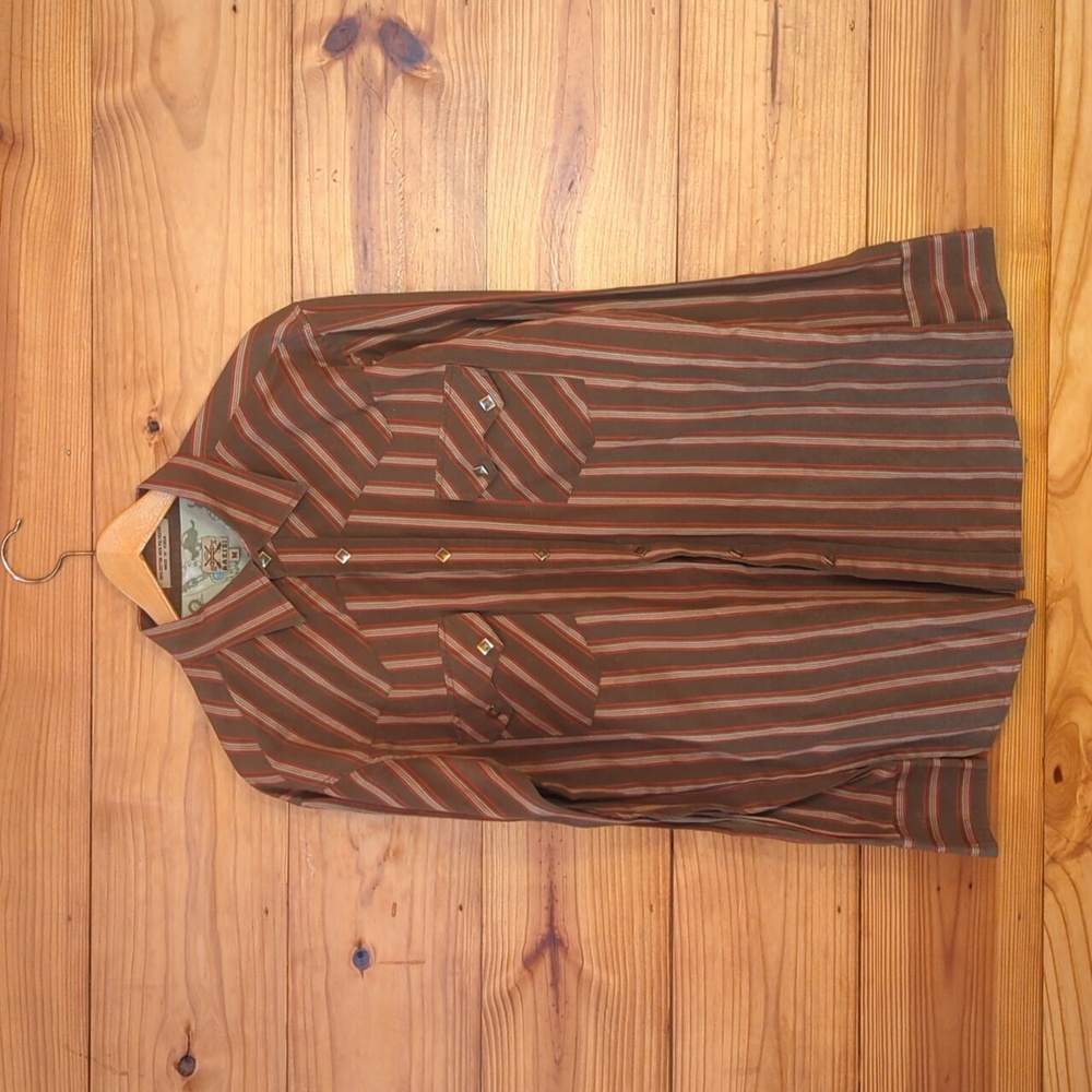 Maxini Western Shirt Men’s M Retro 70s diamond Shaped Snaps